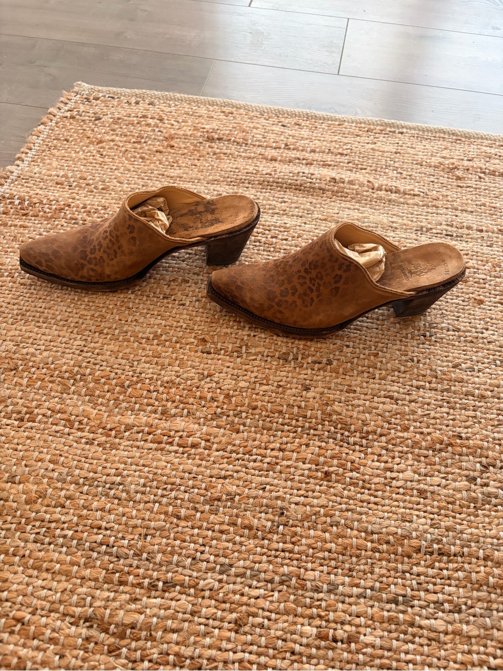 Old Gringo Brown Leopard-Print Leather Mule Slides - Picture 4 of 7